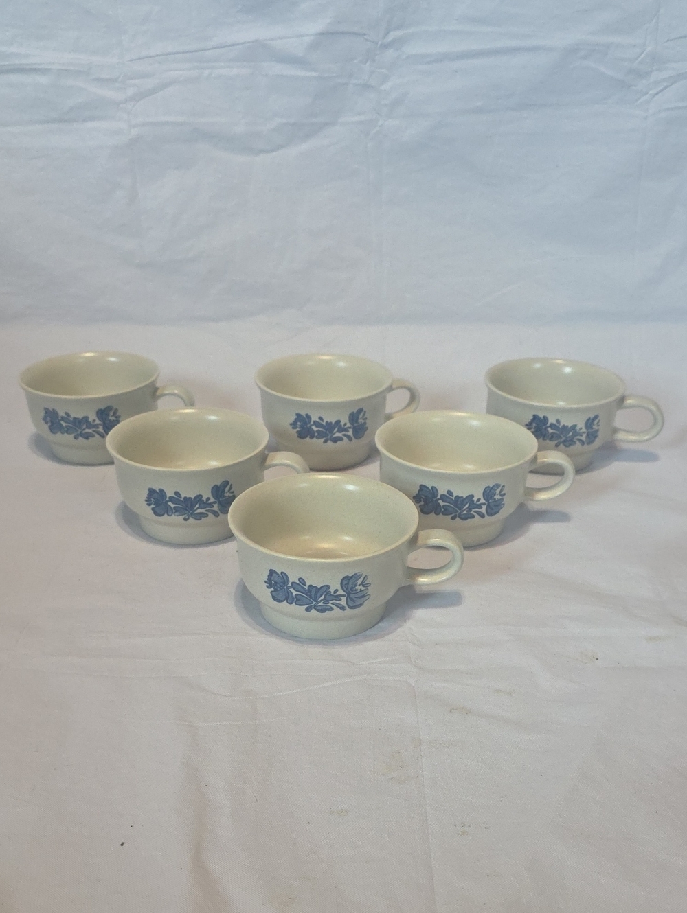 Pfaltzgraff Yorktowne Stoneware 4" Flat Bottom Coffee Tea Cups Set of 6